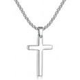 thumbnail image 6 of CFIOZYOS Cross Necklace for Men, Silver Tone/Gold Plated/Black Mens Cross Necklaces with 2.5mm Chain, Stainless Steel Wheat Chain, 16-24 Inch, 6 of 10