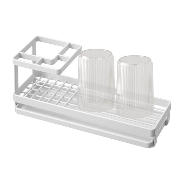 Bathroom Toothbrush Holder Nonslip Toothbrush Storage Rack for Vanity Makeup white with cups