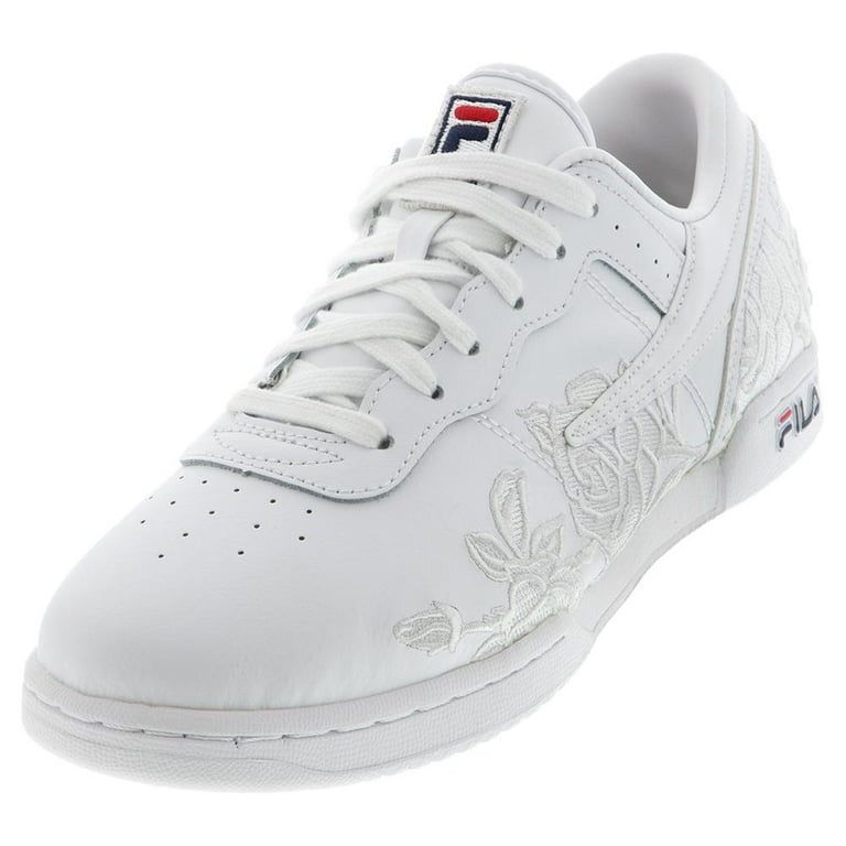 Fila original fitness best sale embroidered white shoes