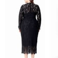 thumbnail image 5 of Brnmxoke Wedding Guest Dresses for Women Plus Size,2024 Women Elegant Hollow Out Floral Lace Patchwork Semi Formal Dresses Long Sleeve Evening Gown Party Cocktail Bodycon Dress Black,XXL, 5 of 6