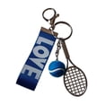 thumbnail image 4 of Llavero con forma de raqueta de tenis, elegante regalo de cumpleaños, adorno decorativo para bolso o monedero., 4 of 9