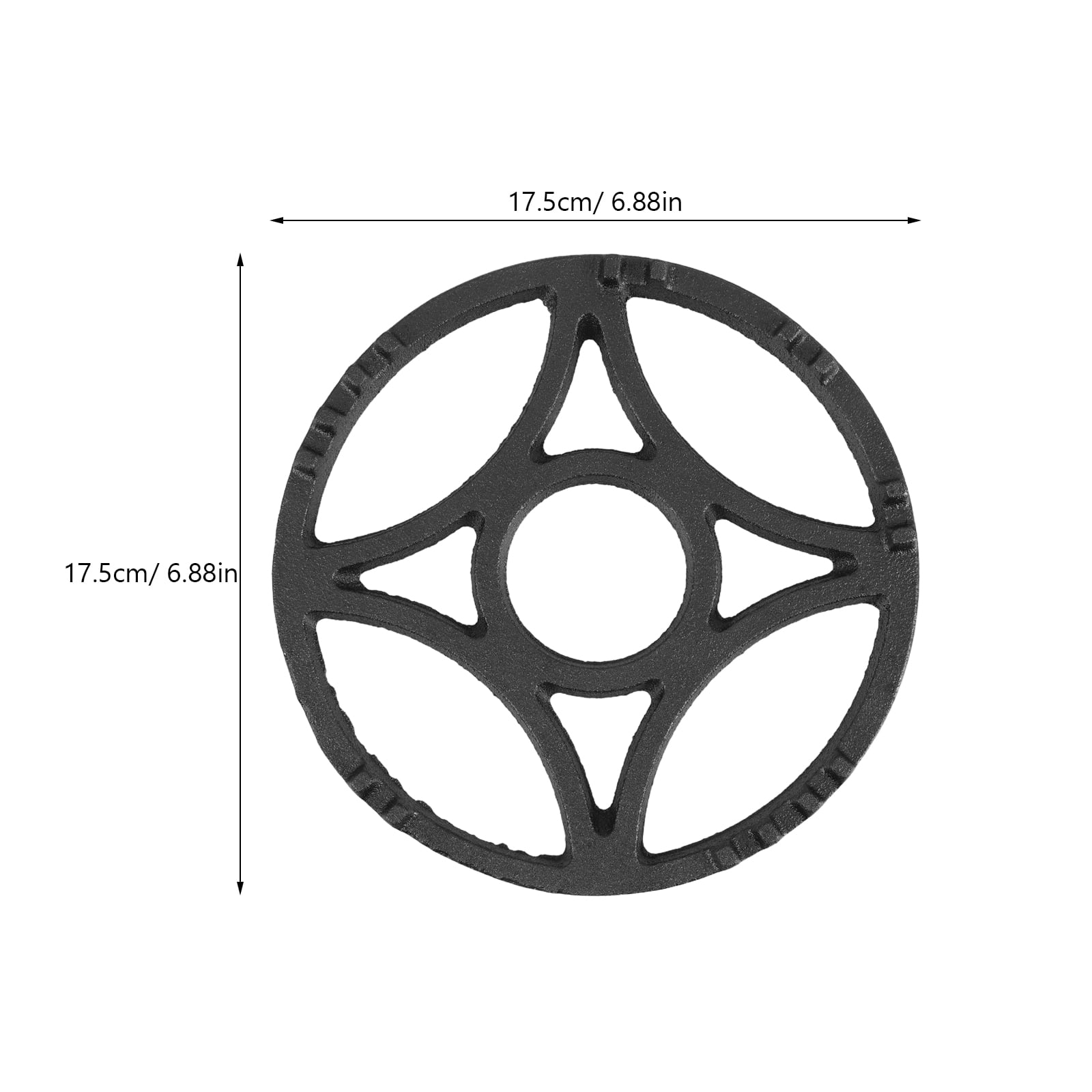 Hemoton Work Ring For Gas Stove Flat Work Burner Ring Stand Nonslip Gas Ring Reducer Heavy Duty Cast Iron Gas Burner Rack for Hot Pots Pans 17.5cm