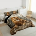 thumbnail image 4 of Feelyou Rustic Lion Animal Bedding Comforter Set for Kids, Vintage Lodge Cabin Twin Comforter Sets, Jungle Wildlife Reversible Bedding Set, Ultra Soft Bedroom Decor, 2-Piece, 4 of 9