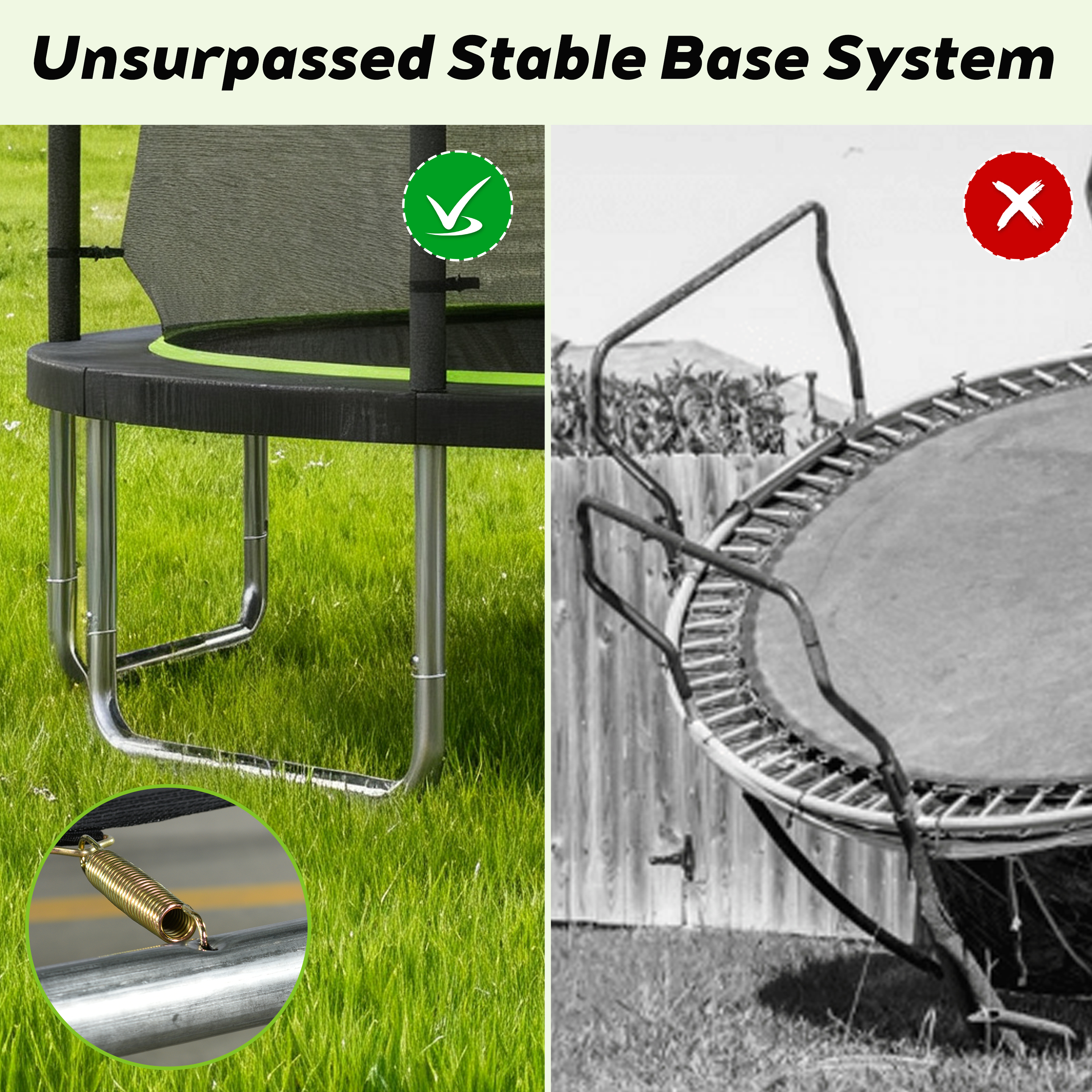 EUROCO 14FT Trampoline with Enclosure Net and Ladder for Backyard, 14' Round Outdoor Trampoline for Kids and Adults
