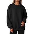thumbnail image 7 of Garbnen Crew Neck Sweatshirt Women Fleece Women Long Sleeve Shirt Casual Fall Winter Warm Oversized Trendy Womens Pullover Black XXL, 7 of 7