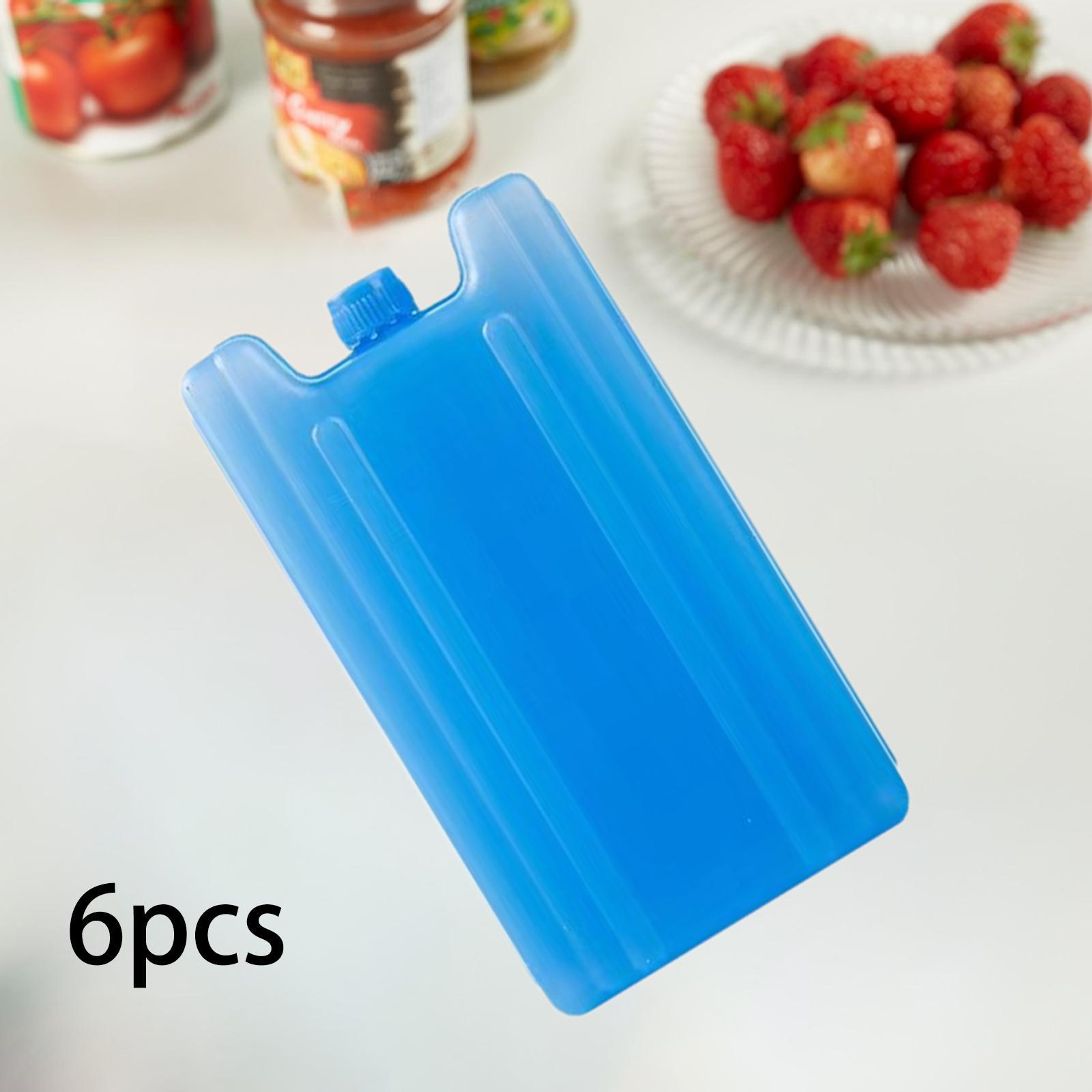 figatia 6 Pieces Ice Packs Leakproof Rectangular Ice Blocks for Family Fishing Beach