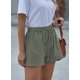 thumbnail image 4 of Pantalones cortos de verano para mujer, informales, con cordón, cintura elástica, cómodos, de color puro, con bolsillos, 4 of 8