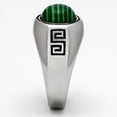thumbnail image 2 of Anillo Color Plata Para Hombres de Acero Inoxidable Malachite Esmeralda, 2 of 4