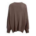 thumbnail image 5 of UAYOTSE Sweaters for Women Oversized Crewneck Long Sleeve Chunky Knit Pullover Sweaters Tops Trendy Fall Outfits(A186-Brown,XL), 5 of 5