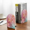 thumbnail image 5 of Easygdp Abstract Pink Gold Splash 2 Pcs Bookend Large Capacity Office Book Ends for Home Office Library School Study Decoration, 5 of 8