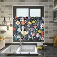 thumbnail image 7 of 24 Inch Length Kitchen Curtains Colorful Flowers 2 Panels Half Window Sheer Curtains Rod Pocket Farmhouse Short Drapes for Bathroom Cafe Basement Home Decor, 7 of 7