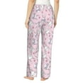 thumbnail image 3 of Goofa Cute Rabbit Flower Printed Soft Pajama Pants for Women, Wide Leg Comfy Casual Lounge Yoga Pants-X-Large, 3 of 9