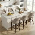 thumbnail image 5 of Vknow Furniture Modern Curved Back 6-Piece Counter Height Bar Stools, Upholstered Kitchen Bar Stools with Footrest for Kitchen Island and Dining Room,Taupe, 5 of 8