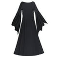 thumbnail image 6 of Ladies Solid Color V Neck Long Sleeve Slim Fit Elegant Batwing Sleeve Skirt for Events and Dress Up, 6 of 9