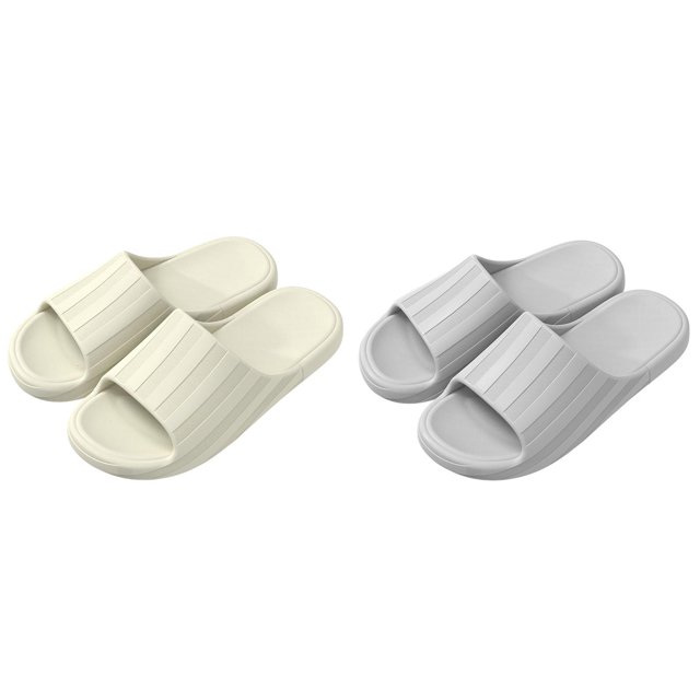 (2-Pack) Rinsvye Couples Women Men Solid Mens Slipper Sock Shower Room Home Non Mens Slippers Wide Slip Breathable Massage Soft Scuff Slippers for Men Sole Quick Drying Slipper Comfortable Flat Shoe