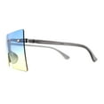 thumbnail image 4 of Retro Oversize Rimless Rectangle Shield Sunglasses Slate Blue Yellow, 4 of 4