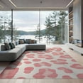 thumbnail image 2 of ODIKA Pink Leopard Print Spotted Abstract Inspired Motif Border Cheetah Non-Slip Flatwoven for Living Room, Under Sectional, Family, 2 of 7
