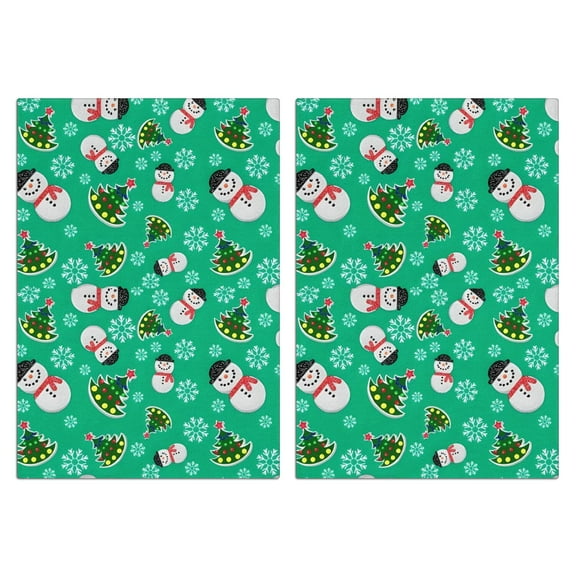 2 Pcs Funny Kitchen Towels,Green Christmas Snowman Pattern Microfiber Dish Towels,Kitchen Tea Towels,Kitchen Towel Set (18" X 26")
