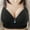 Black, variant on HOMBOM Everyday Bras for Women Wire-Free Lightly Lined Push-Up Red Full Coverage Plus Size Bra 38