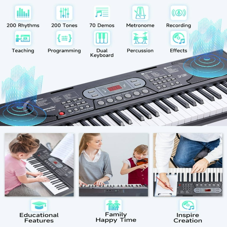 Osoeri Portable 61 Key Electronic Keyboard Piano Set for