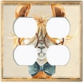 thumbnail image 3 of Metal Light Switch Plate Outlet Cover Nerdy Baby Llama Portrait LLA005, 3 of 13