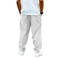 thumbnail image 5 of Men's Vintage Corduroy Drawstring Pants with Embroidered Label - Loose Fit Straight Leg Casual Pants for Daily, Streetwear, and Light Outdoor ActivitiesWhiteXL, 5 of 6