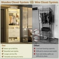 thumbnail image 6 of Homieasy Freestanding 24" Closet System with 2 Wood Drawers, 2FT Small Closet Organizer System with 6 Shelves & Hanging Rod, Walk-in Closet Systems for Small Closets, White Oak, 6 of 10