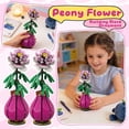 thumbnail image 3 of Peony Flower Building Blocks Set 147PCS Pink Floral Bouquet Model in Vase DIY Assembly Botanical Decor Gift Home Desk Ornament, 3 of 9