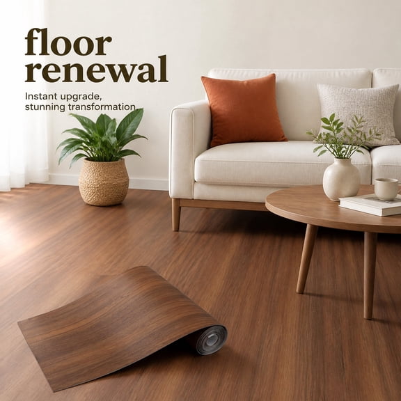 Coffee Wood Grain Contact Paper Wallpaper Self Adhesive Vinyl Decor, Peel And Stick Floor Sticker, Faux Wrap For Kitchen Cabinet Furniture Renovation, Wall Stickers Home Design, With Nano Tape