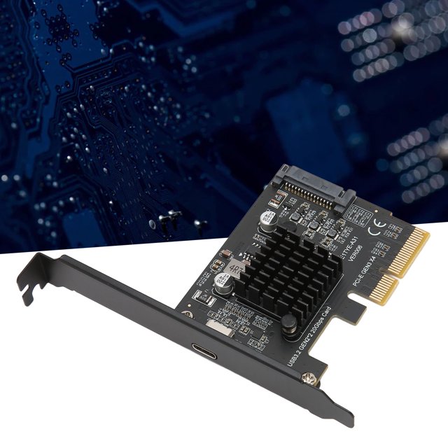 USB 3.2 Gen 2 Carte d'Extension, 20Gbps PCIe à USB 3.2 Carte d'Extension 15Pin Puissance ASM3242 Contrôle pour PC