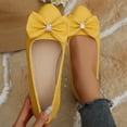 thumbnail image 2 of oqasdz Womens Casual Shoes Slip On Low Heel Pointed Toe Ballet Shoes with Bow Design Comfort Wedding Solid Color Trendy Dressy Shoes Summer Outdoor, 2 of 7