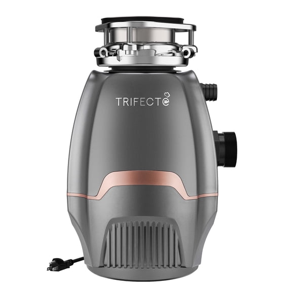 Trifecte 3/4PH Garbage Disposal, 3800RPM DC Motor Continuous Feed Food Waste Disposal with Power Cord