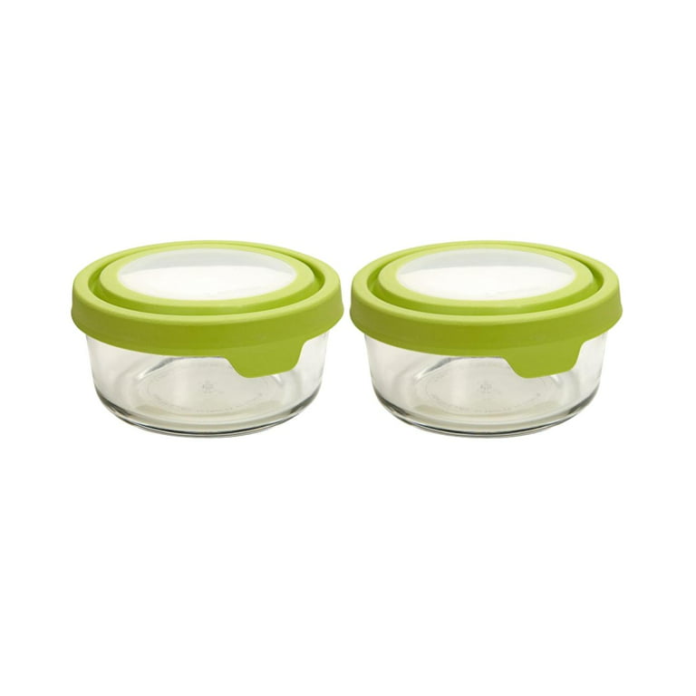 Anchor Hocking TrueSeal 1-Cup Glass Food Storage Container with Airtight  Lid, Green
