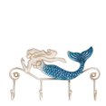 thumbnail image 1 of Percha de pared de hierro con forma de sirena, 4 ganchos para abrigos, toallas, bolsos, soporte para ropa, tornillos incluidos, 1 of 9