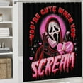 thumbnail image 5 of Ghostface 4 Piece Bathroom Set Shower Curtain , Non-Slip Rugs , Toilet Lid Cover And Bath Mat with 12 Hooks for Bathroom Decor Possessing Multiple Functions Such As Anti-slip, Water Absorption, Deco, 5 of 8