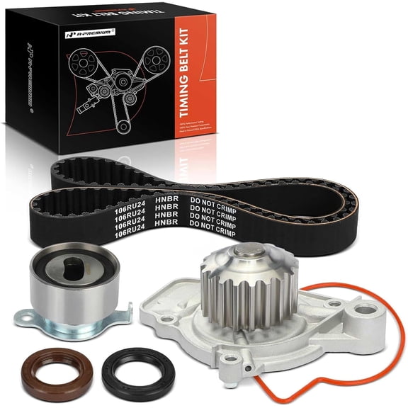 A-Premium Engine Timing Belt Kit with Water Pump Compatible with Honda CRX 1988-1991, Civic 1988-1995, Civic del Sol 1993-1995 - SOHC 1.5L