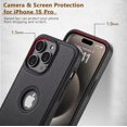 thumbnail image 2 of Compatible avec Étui iPhone 15 Pro en Cuir Premium TPU Hybride, Marron, 2 of 4