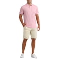thumbnail image 2 of CAMISAS POLO PARA HOMBRE INSPIRE CHIC DE MANGA CORTA LIGERAS, AJUSTE REGULAR, CASUAL, DE NEGOCIOS, CAMISA DE GOLF S ROSA, 2 of 6