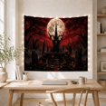 thumbnail image 5 of Haunted Graveyard With Moon And Twisted Tree, Spooky Gothic Style for Gothic Decor Fans, Halloween Wall Art, Halloween Gift Tapestry Wall Hanging for Bedroom and Dorm, 5 of 7