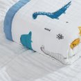 thumbnail image 5 of Toalla de baño de algodón para niños, diseño de dibujos animados, suave, transpirable, lavable, manta para bebé, dinosaurio azul oscuro, 5 of 5