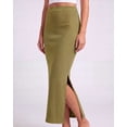 thumbnail image 5 of Real Essentials 3 Pack: Women's Ribbed High Waisted Maxi Skirt with Side Slit - Casual Long Pencil Skirt, 5 of 8
