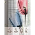 thumbnail image 6 of Colorful Tulips Sheer Curtains 54 Inches Long 2 Panels Blue Red Yellow Floral Light Filtering Semi Sheer Window Curtains Drapes for Bedroom Living Room 52"x54", 6 of 7