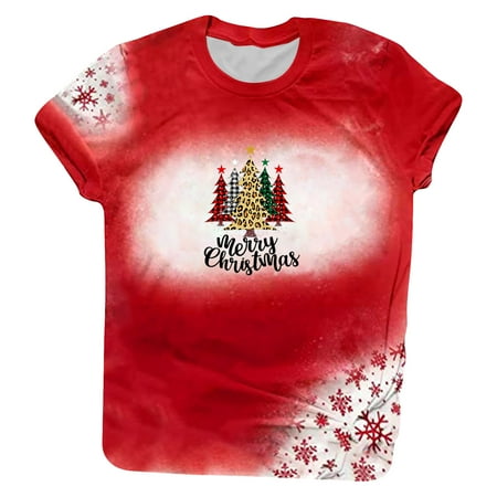 

Bospose Christmas Vacation Shirt O-Neck Shirt For Women Women Short Sleeve Shirt Gold Bra Top Gnome Shirt Women Casual Digital Tie Print Loose T-Shirt Blouse Tops Just Hangin With My s Women Fashion D