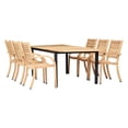 thumbnail image 3 of Amazonia Cholet Teak Finish & Aluminum 7 Pieces Extendable Rectangular Patio Dining Set, 3 of 14