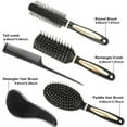 thumbnail image 4 of Abaima 5 Pieces Hair Brush Comb Set Detangling Paddle Brush Round Hair Tail Comb Wet Dry Brush for Women Men Hair Styling(Black), 4 of 7
