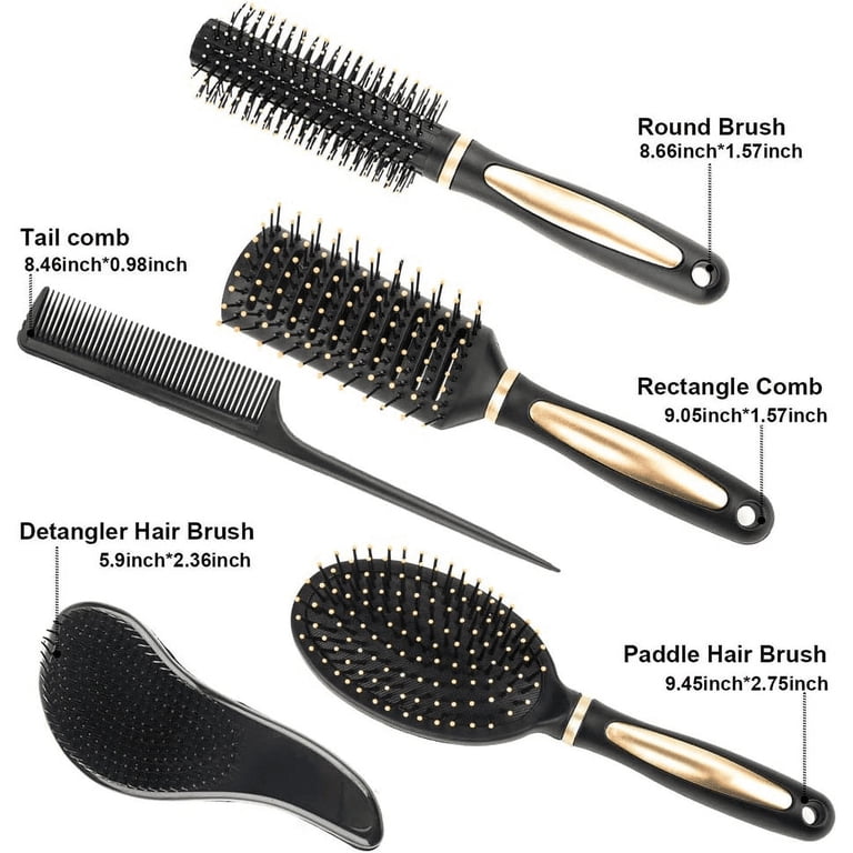 Abaima 5-Piece Hair Brush and Comb Set, Anti-Static photo 4