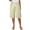 Khaki, variant on Dealovy Cotton Linen Shorts for Women Drawstring High Waisted Lounge Shorts Knee Length Wide Leg Shorts