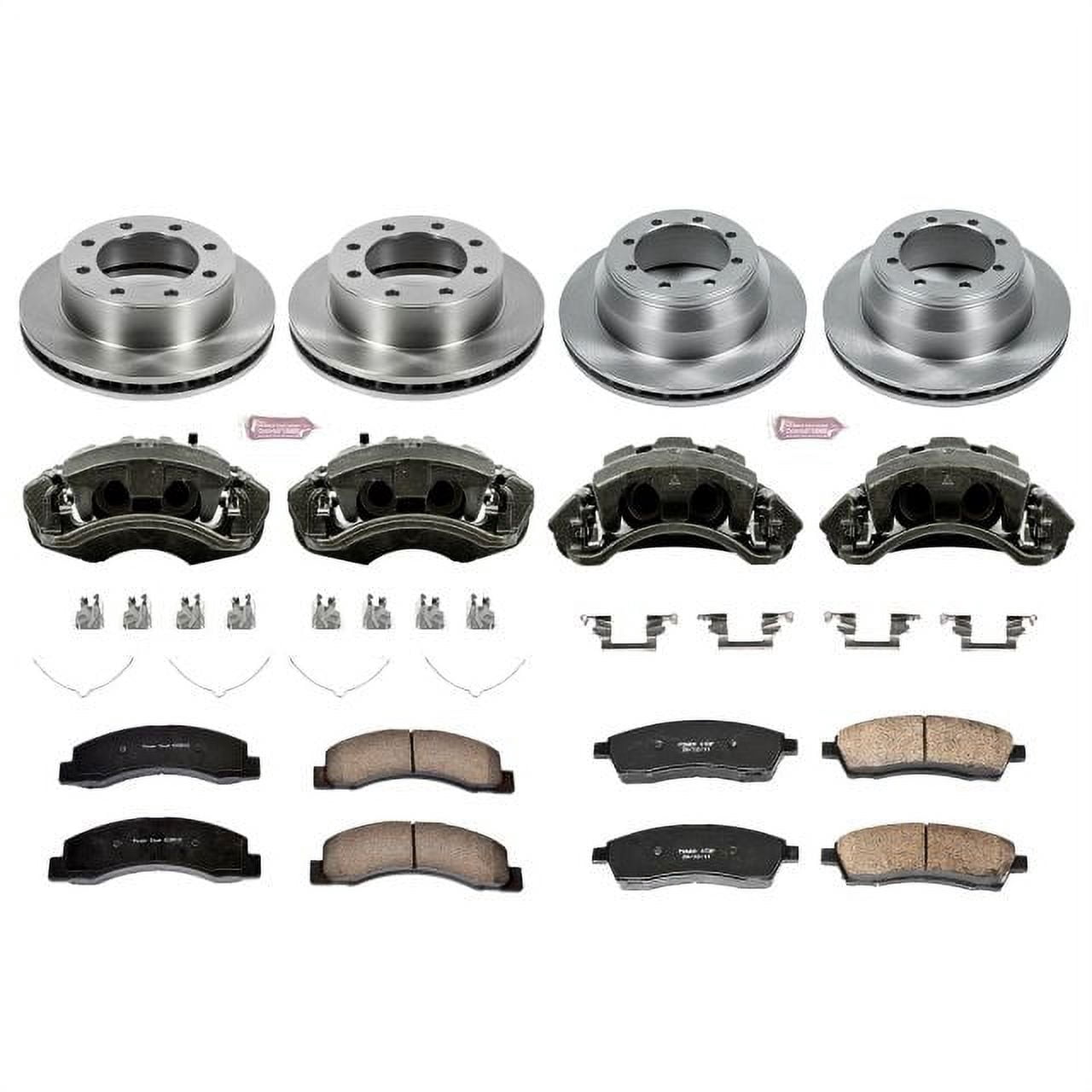 PowerStop Front and Rear Stock Replacement Brake Pad and Rotor Kit with Calipers Fits: FORD Select Models KCOE1907A