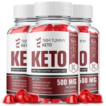 Trim Tummy Keto ACV Gummies, Maximum Strength for Weight Management, Apple Cider Vinegar, 3 Month Supply Dietary Supplement (3 Pack)