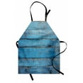 thumbnail image 1 of Rustic Apron, Vintage Horizontal Planks Antique Murky Fashioned Old Wood Board Picture, Unisex Kitchen Bib with Adjustable Neck for Cooking Gardening, Adult Size, Sky Blue and Petrol, by Ambesonne, 1 of 4